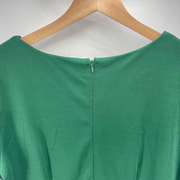 Acevog Womens Shift Dress Knee Length Pleated Cotton Stretch Green XXL - Picture 9 of 13